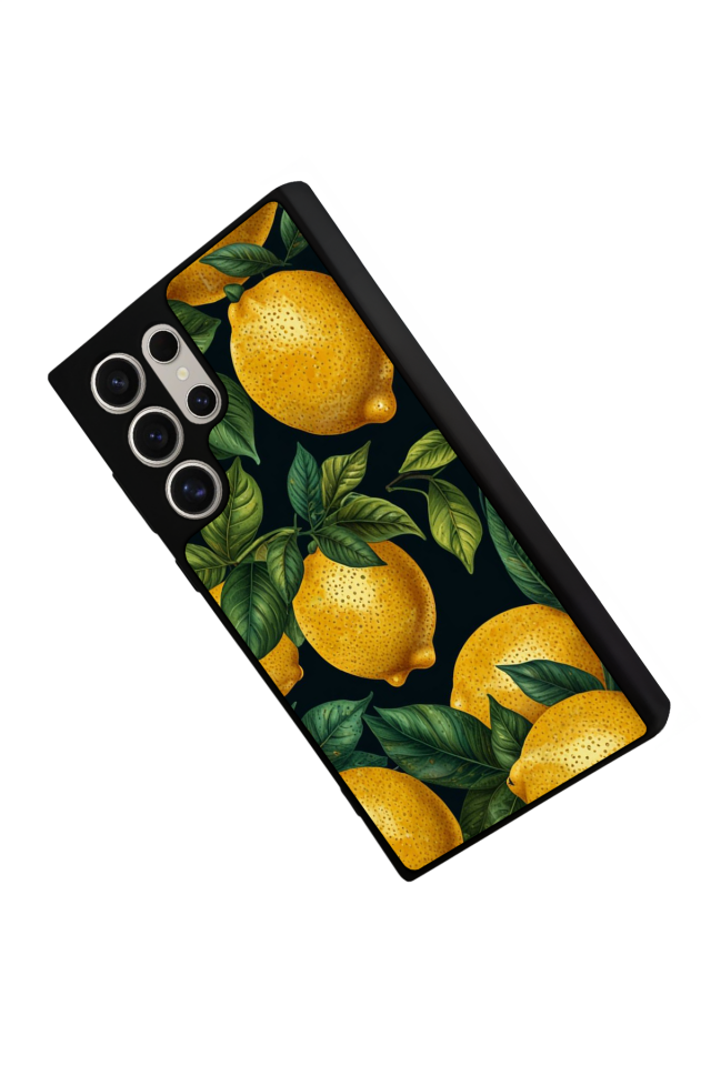 Samsung Galaxy S22 Ultra Uyumlu Limon Tasarımlı Glossy Premium Kılıf