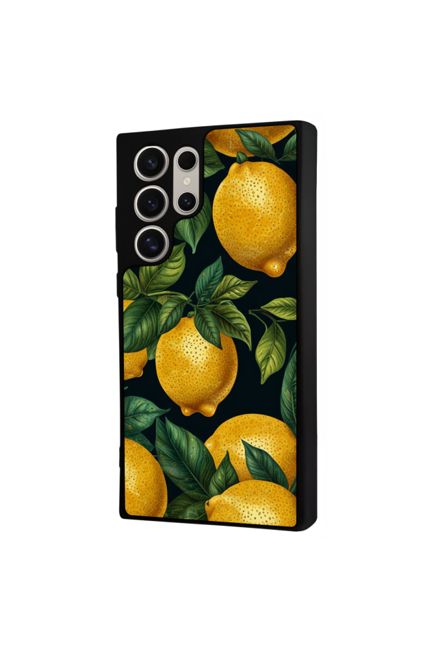 Samsung Galaxy S22 Ultra Uyumlu Limon Tasarımlı Glossy Premium Kılıf