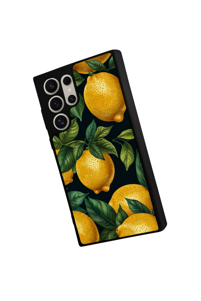 Samsung Galaxy S22 Ultra Uyumlu Limon Tasarımlı Glossy Premium Kılıf
