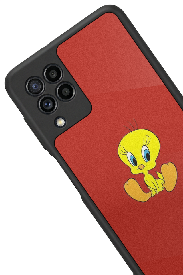 Samsung Galaxy M32 Uyumlu Tweety Tasarımlı Glossy Premium Kılıf