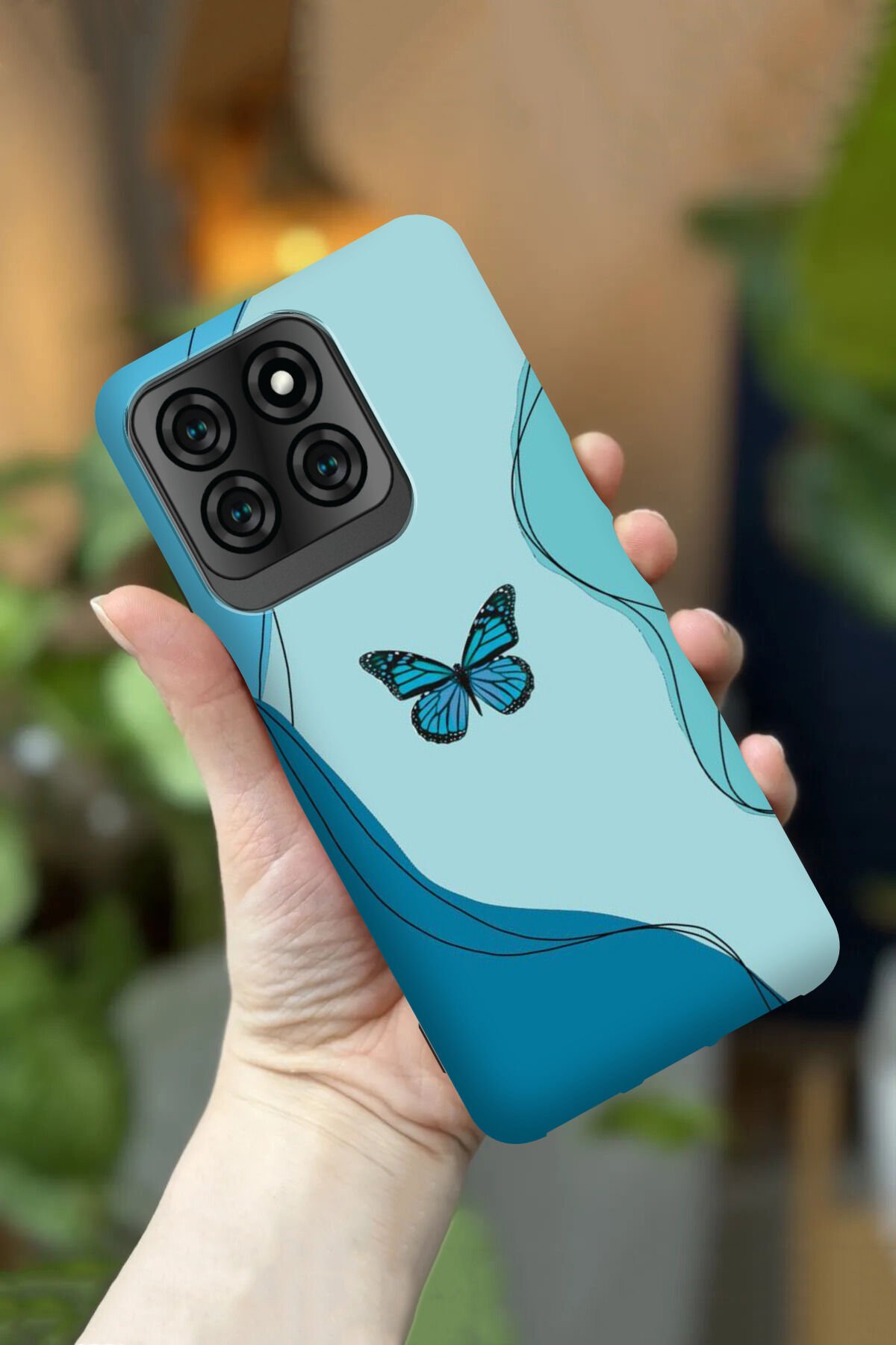 Reeder S71 Uyumlu Kamera Korumalı Kelebek Desenli HD Baskılı Silikon Kılıf