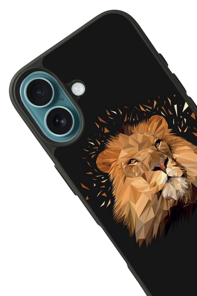 iPhone 16 Plus Uyumlu Aslan Tasarımlı Glossy Premium Kılıf