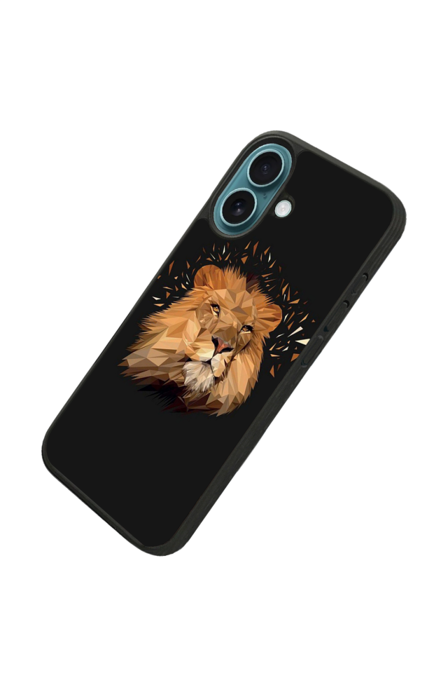 iPhone 16 Plus Uyumlu Aslan Tasarımlı Glossy Premium Kılıf