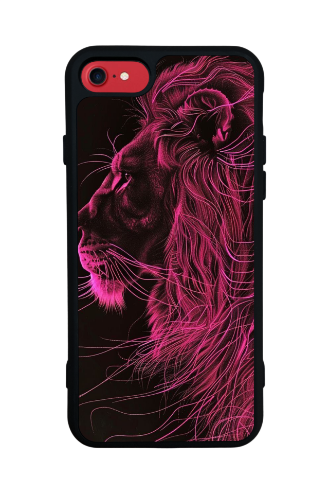 iPhone SE Uyumlu Aslan Tasarımlı Glossy Premium Kılıf