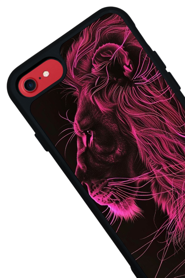 iPhone SE Uyumlu Aslan Tasarımlı Glossy Premium Kılıf