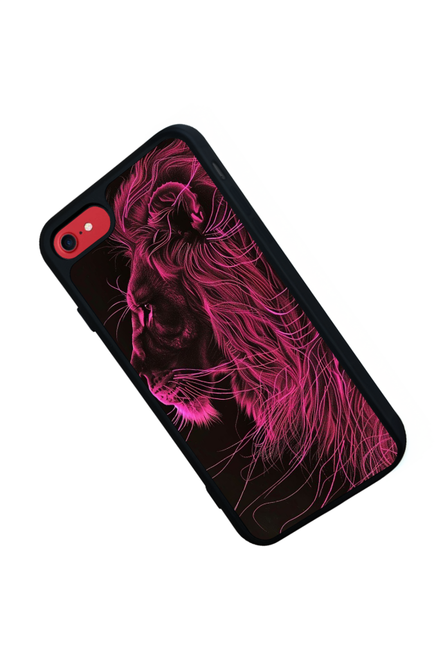 iPhone SE Uyumlu Aslan Tasarımlı Glossy Premium Kılıf