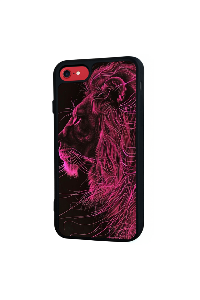 iPhone SE Uyumlu Aslan Tasarımlı Glossy Premium Kılıf