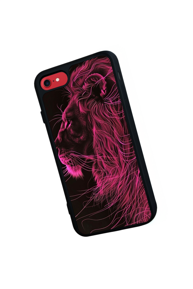 iPhone SE Uyumlu Aslan Tasarımlı Glossy Premium Kılıf