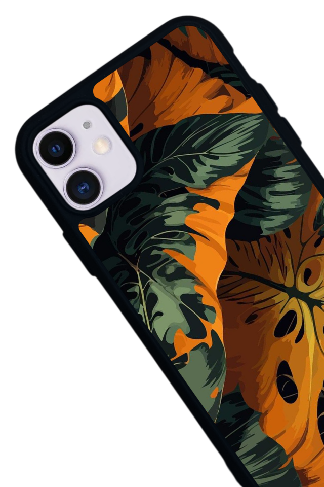 iPhone 11 Uyumlu Botanik Tasarımlı Glossy Premium Kılıf