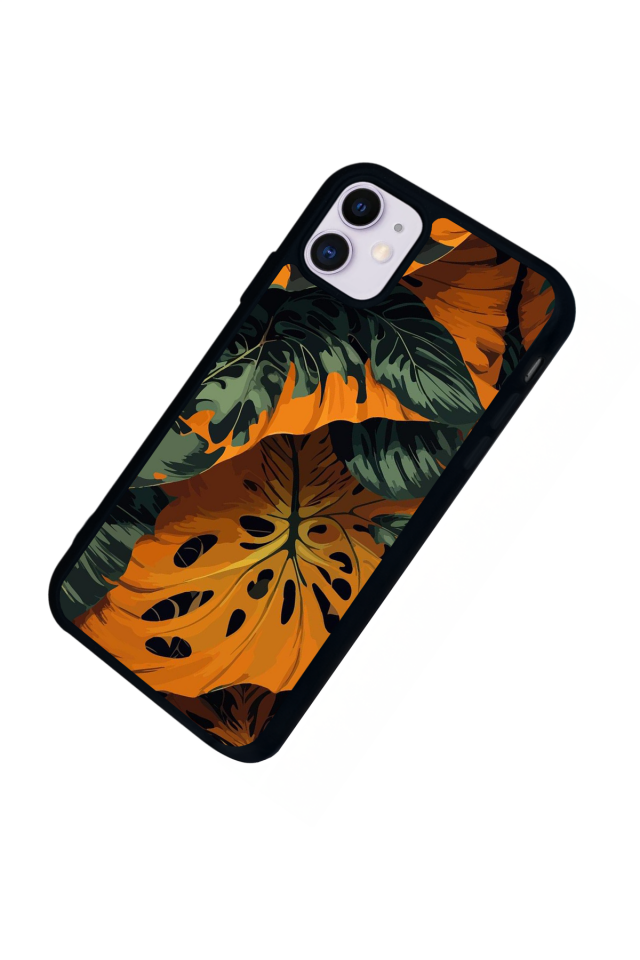iPhone 11 Uyumlu Botanik Tasarımlı Glossy Premium Kılıf