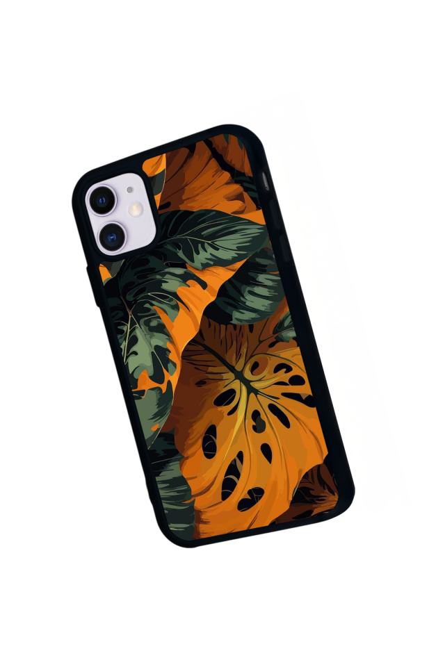 iPhone 11 Uyumlu Botanik Tasarımlı Glossy Premium Kılıf