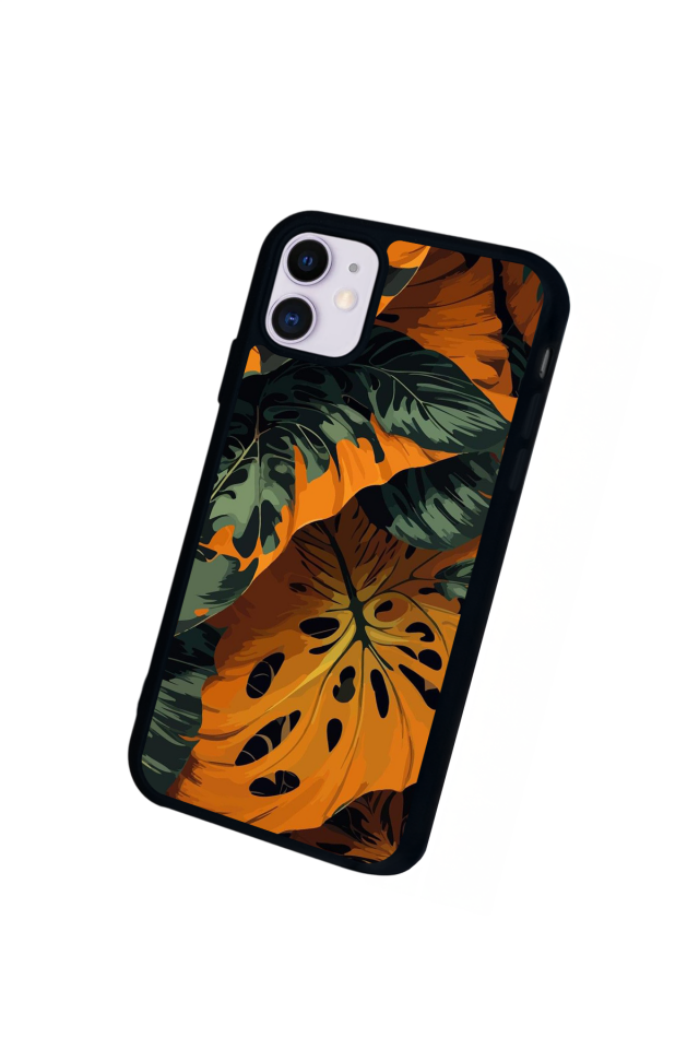 iPhone 11 Uyumlu Botanik Tasarımlı Glossy Premium Kılıf