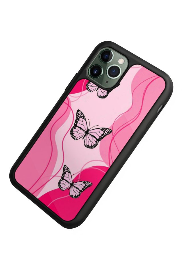 iPhone 11 Pro Max Uyumlu Kelebek Tasarımlı Glossy Premium Kılıf