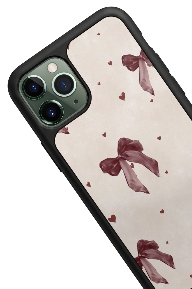 iPhone 11 Pro Uyumlu Kurdele Tasarımlı Glossy Premium Kılıf