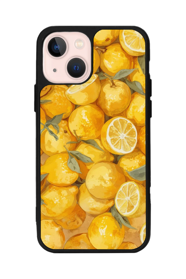 iPhone 14 Plus Uyumlu Limon Tasarımlı Glossy Premium Kılıf