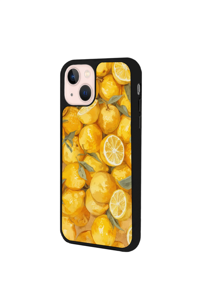 iPhone 14 Plus Uyumlu Limon Tasarımlı Glossy Premium Kılıf