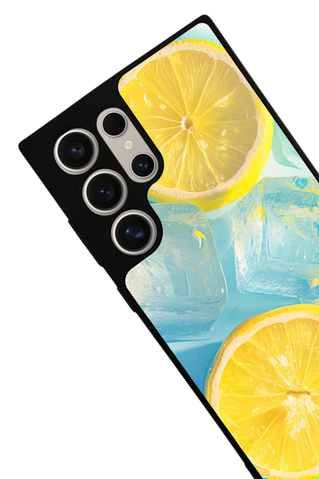 Samsung Galaxy S22 Ultra Uyumlu Limon Tasarımlı Glossy Premium Kılıf