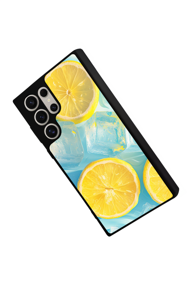 Samsung Galaxy S22 Ultra Uyumlu Limon Tasarımlı Glossy Premium Kılıf