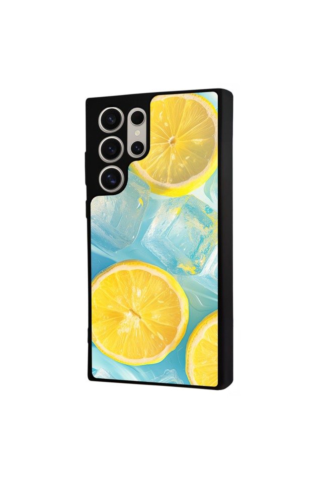 Samsung Galaxy S22 Ultra Uyumlu Limon Tasarımlı Glossy Premium Kılıf