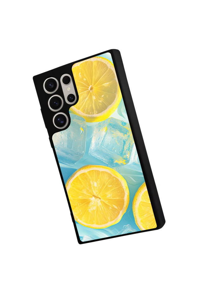 Samsung Galaxy S22 Ultra Uyumlu Limon Tasarımlı Glossy Premium Kılıf