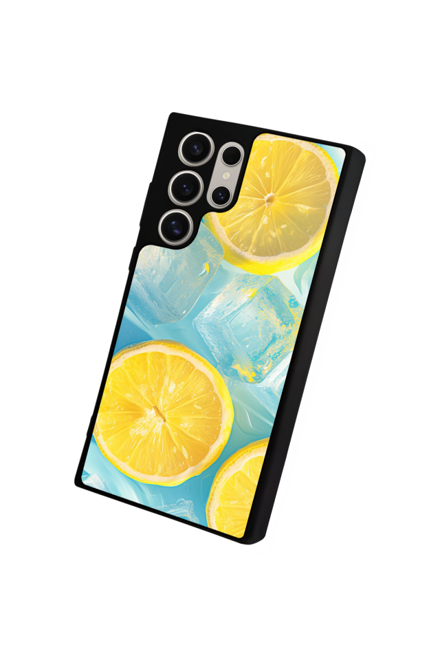 Samsung Galaxy S22 Ultra Uyumlu Limon Tasarımlı Glossy Premium Kılıf