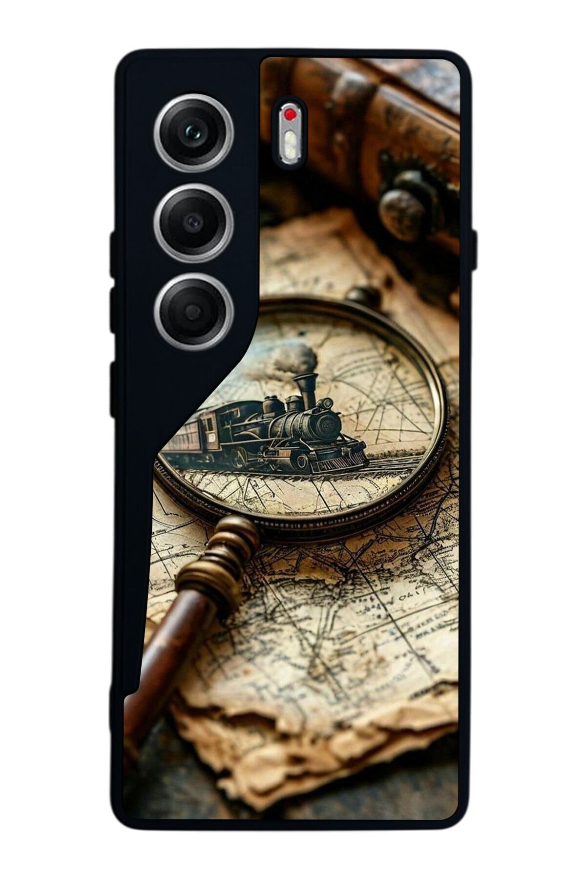 Tecno Camon 40 Uyumlu Pusula Tasarımlı Glossy Premium Kılıf