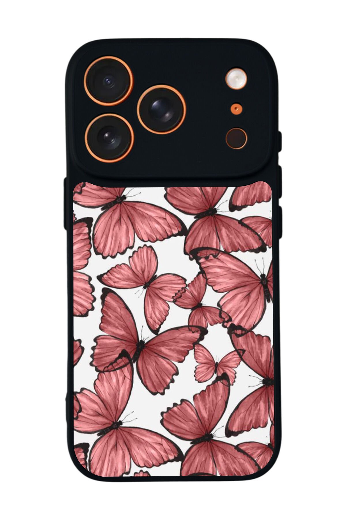 iPhone 17 Pro Uyumlu Kelebek Tasarımlı Glossy Premium Kılıf