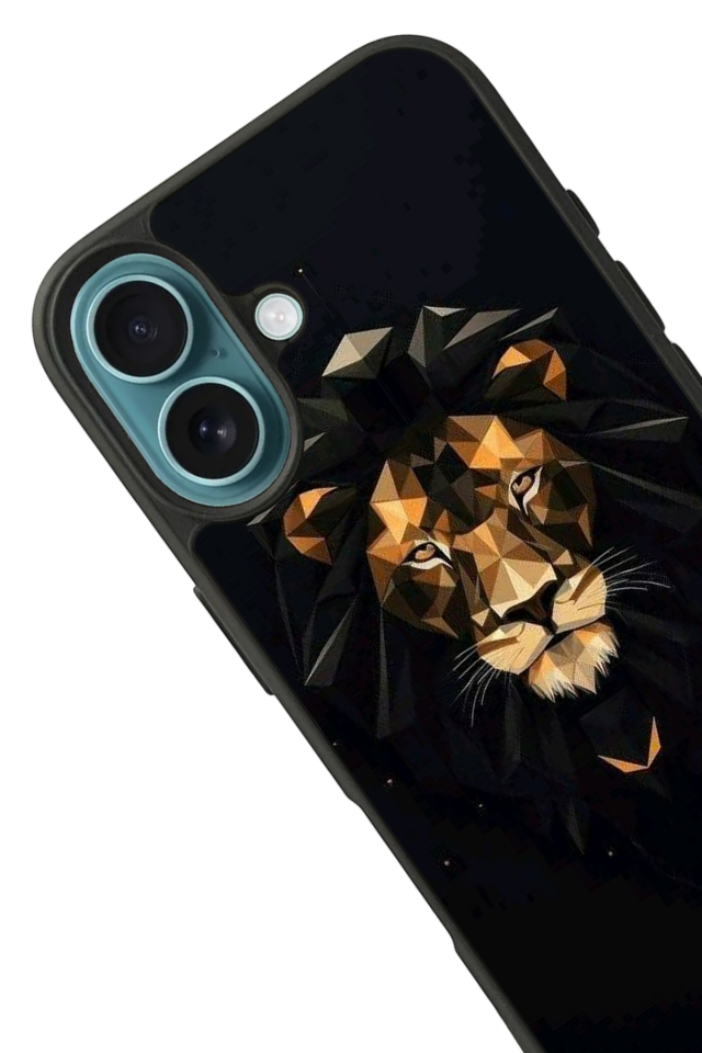 iPhone 16 Plus Uyumlu Aslan Tasarımlı Glossy Premium Kılıf