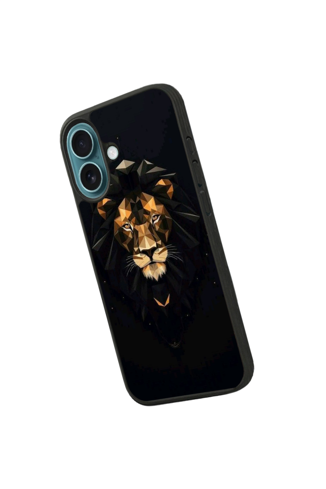 iPhone 16 Plus Uyumlu Aslan Tasarımlı Glossy Premium Kılıf
