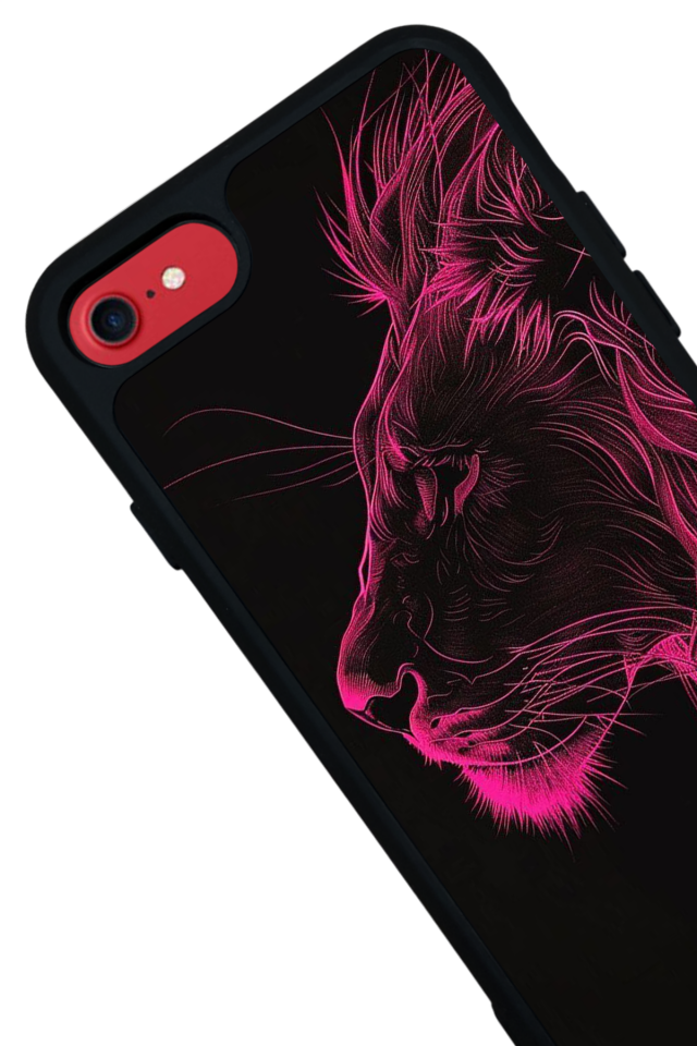 iPhone SE Uyumlu Aslan Tasarımlı Glossy Premium Kılıf