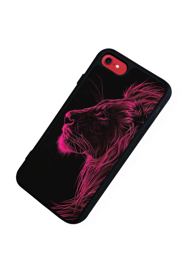 iPhone SE Uyumlu Aslan Tasarımlı Glossy Premium Kılıf