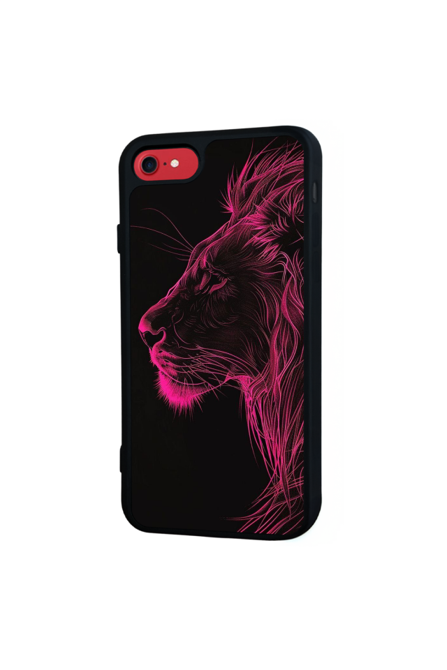 iPhone SE Uyumlu Aslan Tasarımlı Glossy Premium Kılıf