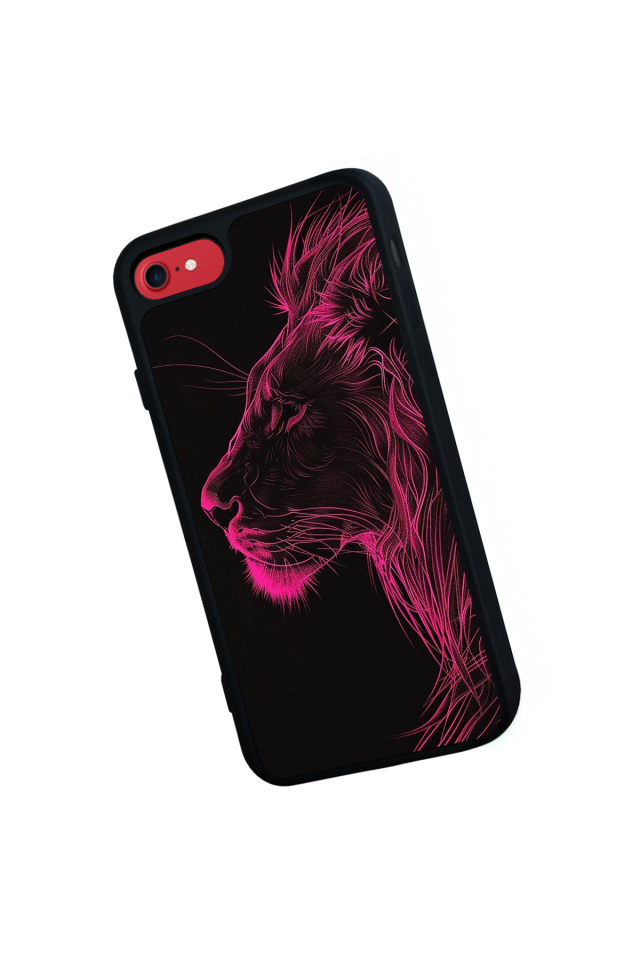 iPhone SE Uyumlu Aslan Tasarımlı Glossy Premium Kılıf