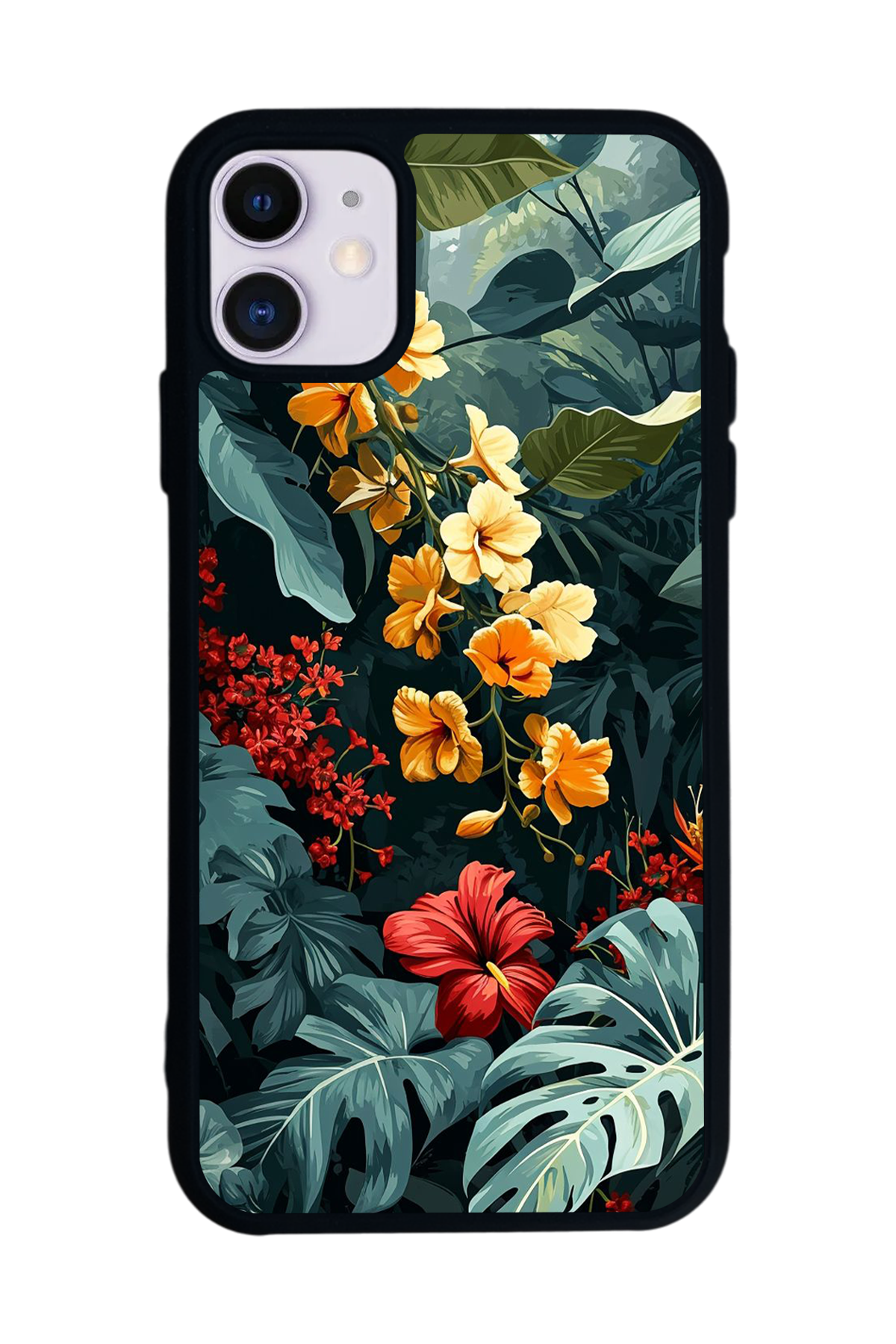 iPhone 11 Uyumlu Botanik Tasarımlı Glossy Premium Kılıf