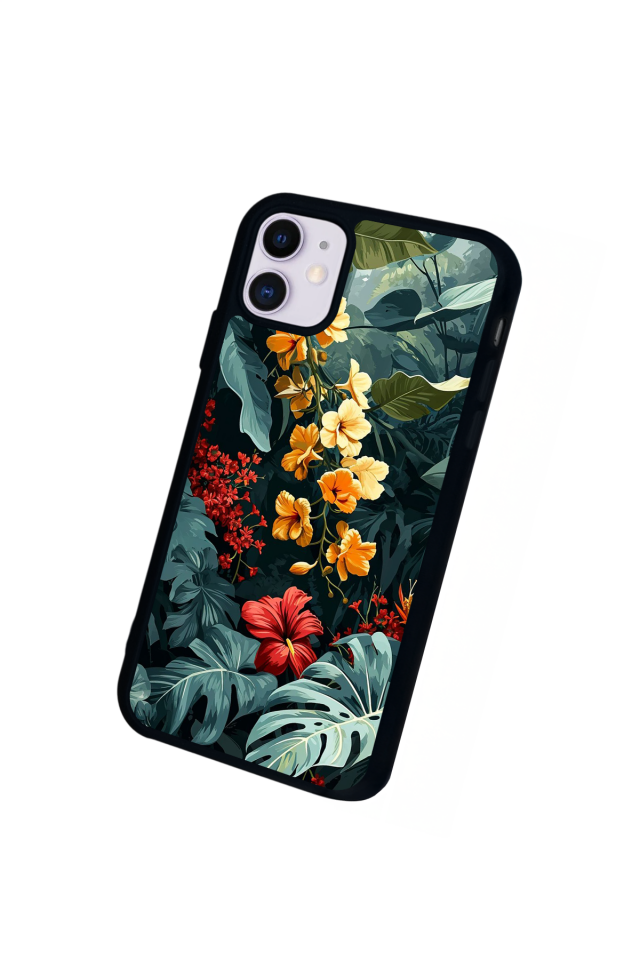 iPhone 11 Uyumlu Botanik Tasarımlı Glossy Premium Kılıf