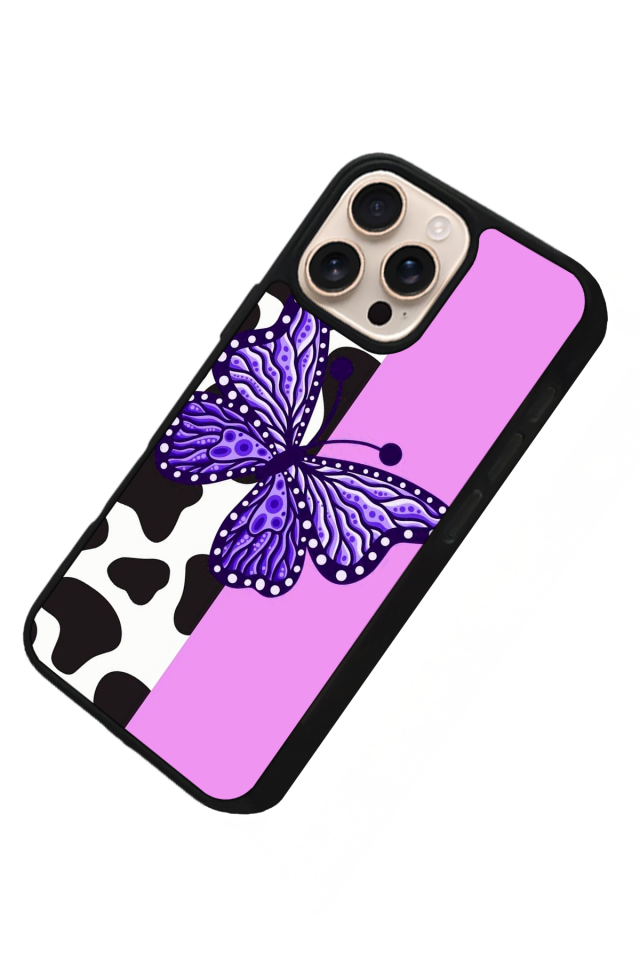 iPhone 14 Pro Uyumlu Kelebek Tasarımlı Glossy Premium Kılıf