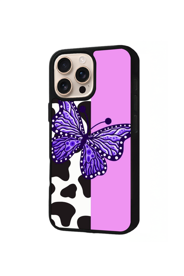 iPhone 14 Pro Uyumlu Kelebek Tasarımlı Glossy Premium Kılıf