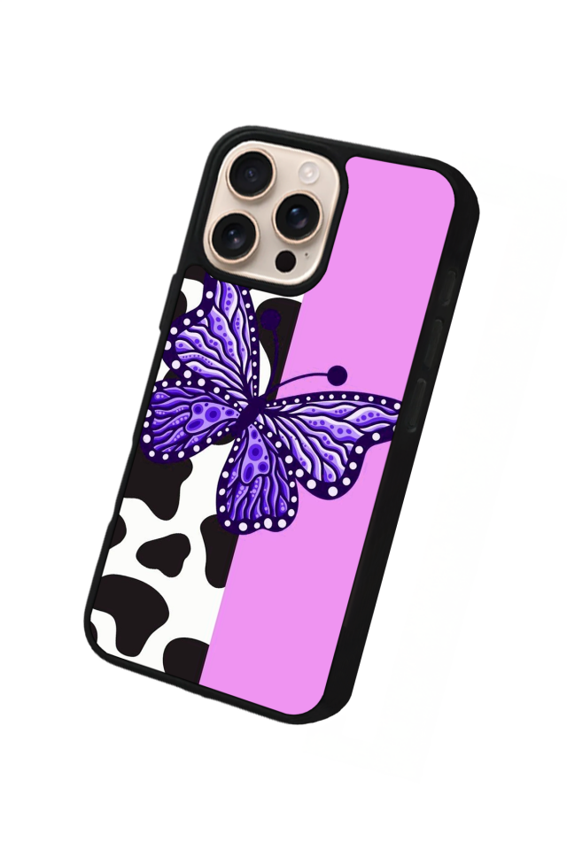 iPhone 14 Pro Uyumlu Kelebek Tasarımlı Glossy Premium Kılıf