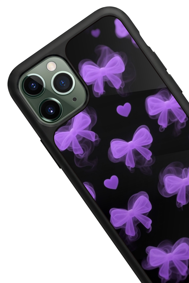 iPhone 11 Pro Uyumlu Kurdele Tasarımlı Glossy Premium Kılıf