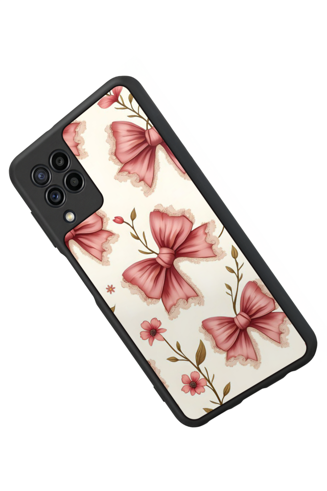 Samsung Galaxy M22 Uyumlu Kurdele Tasarımlı Glossy Premium Kılıf