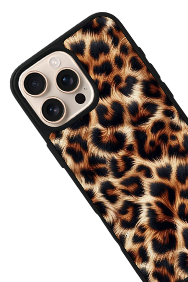 iPhone 15 Pro Max Uyumlu Leopar Tasarımlı Glossy Premium Kılıf