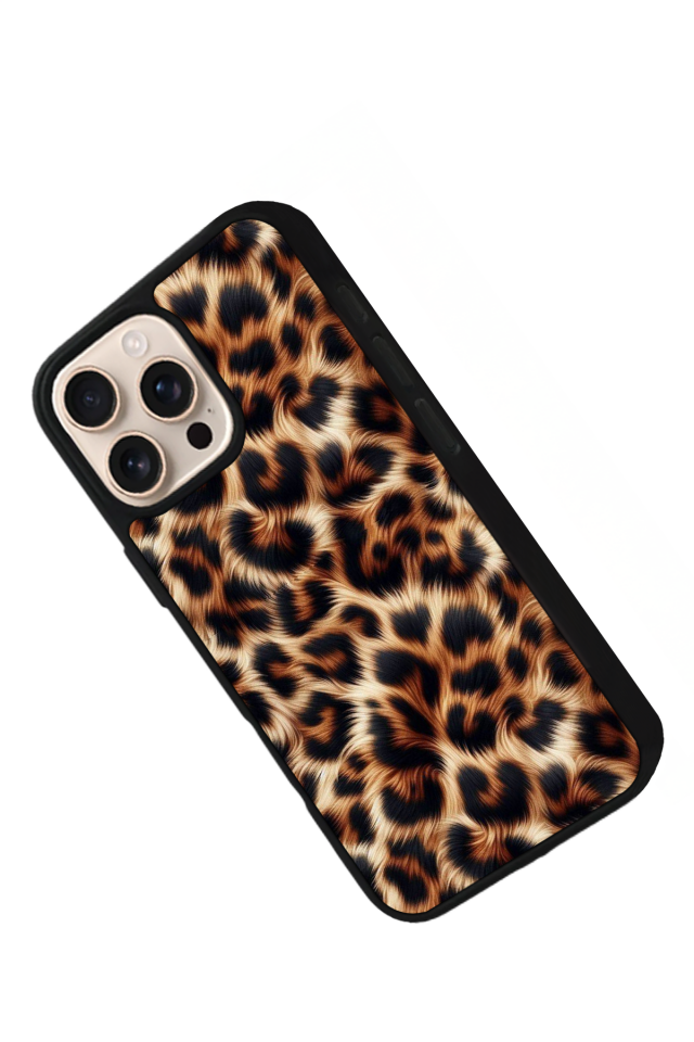 iPhone 15 Pro Max Uyumlu Leopar Tasarımlı Glossy Premium Kılıf