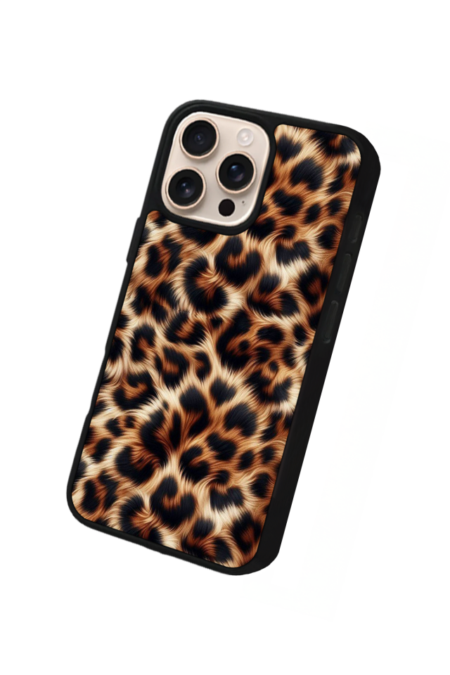 iPhone 15 Pro Max Uyumlu Leopar Tasarımlı Glossy Premium Kılıf