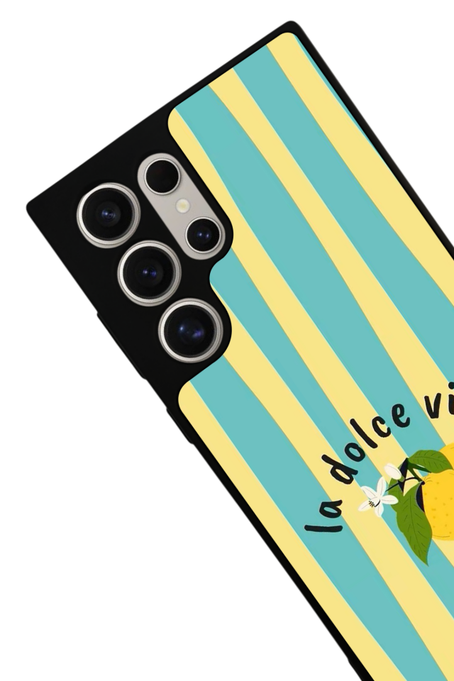 Samsung Galaxy S22 Ultra Uyumlu Limon Tasarımlı Glossy Premium Kılıf