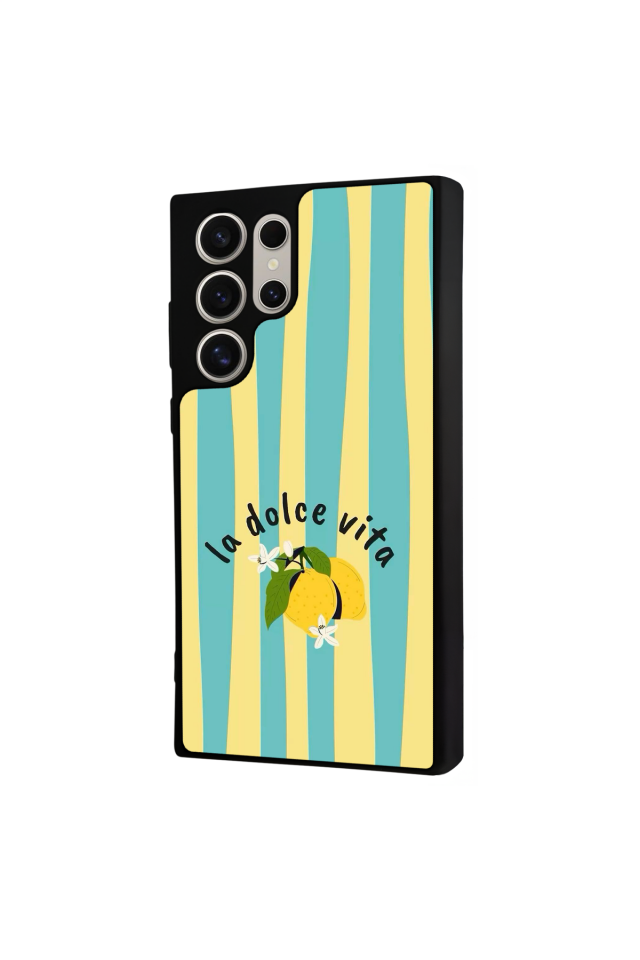 Samsung Galaxy S22 Ultra Uyumlu Limon Tasarımlı Glossy Premium Kılıf