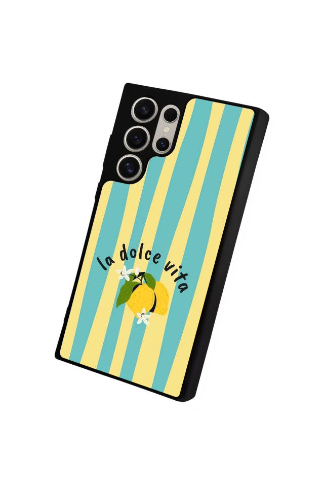 Samsung Galaxy S22 Ultra Uyumlu Limon Tasarımlı Glossy Premium Kılıf