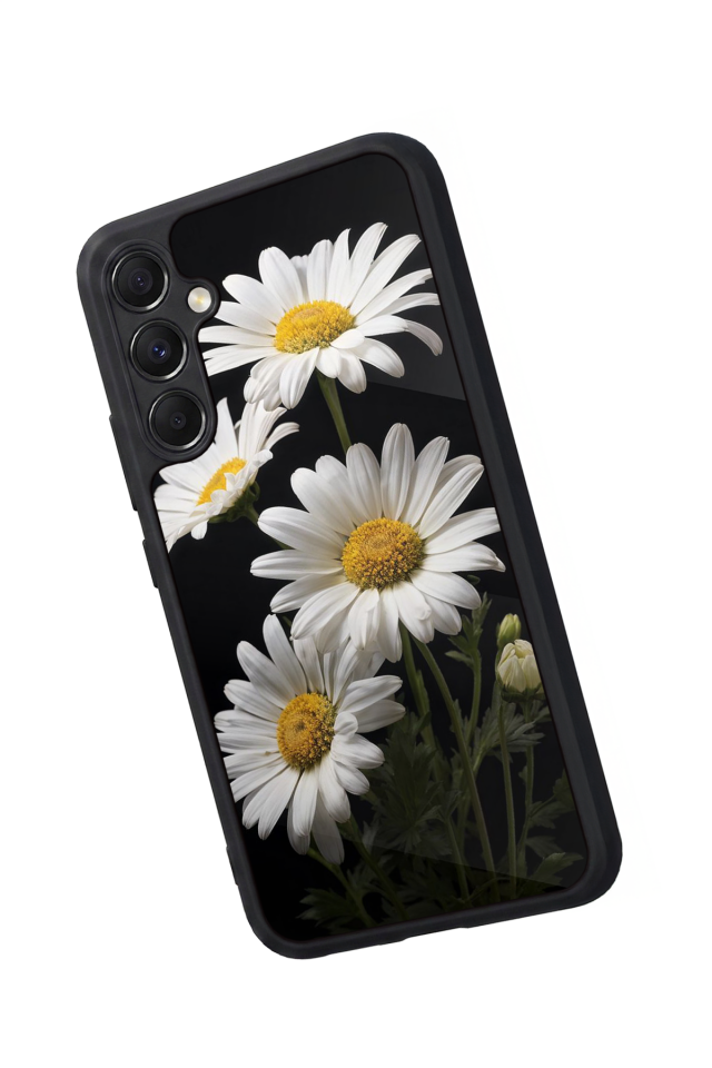 Samsung Galaxy M34 Uyumlu Papatya Tasarımlı Glossy Premium Kılıf