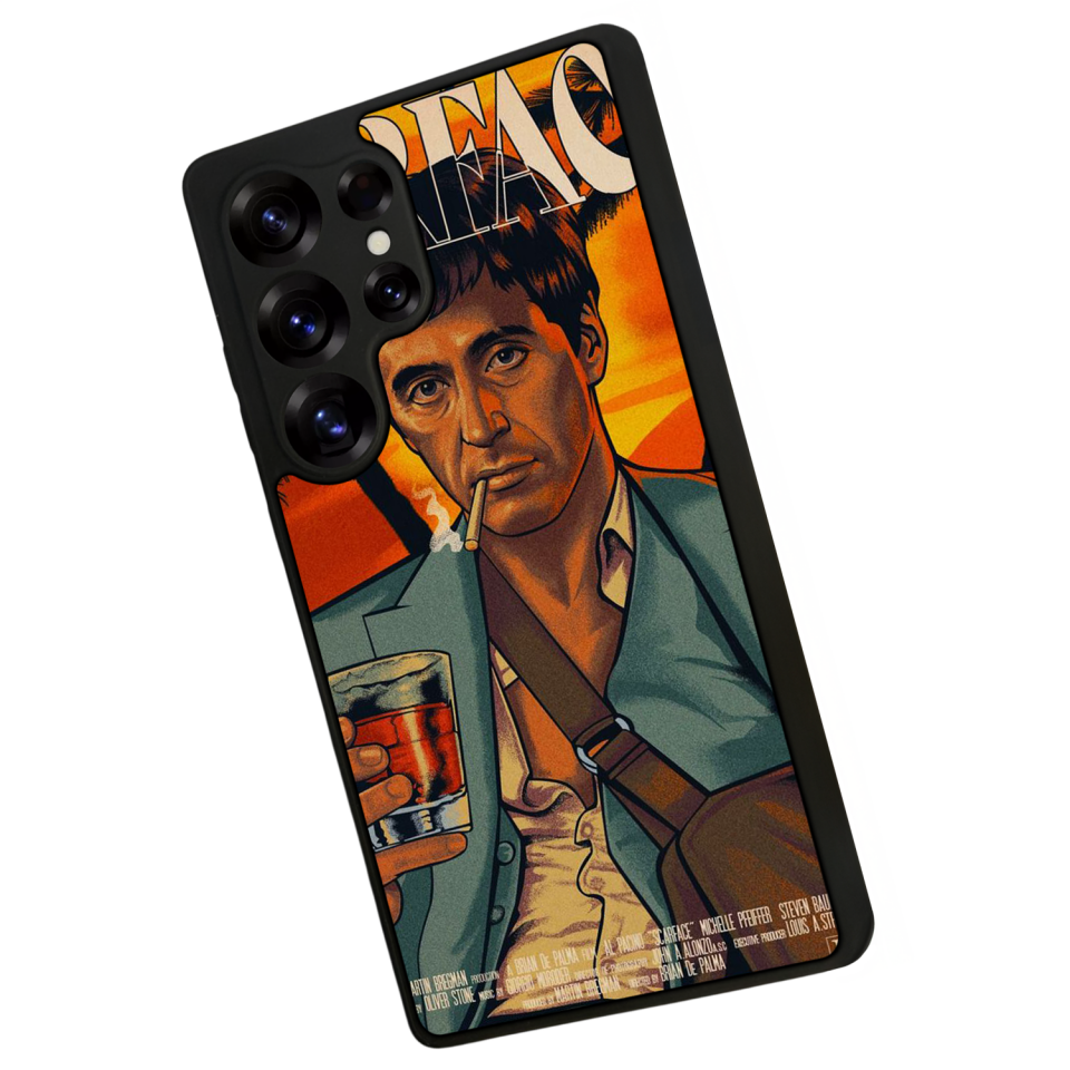 Samsung Galaxy S25 Ultra Uyumlu Scarface Tasarımlı Glossy Premium Kılıf