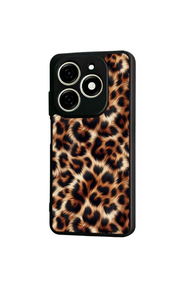 Tecno Spark 20/20C Uyumlu Leopar Tasarımlı Glossy Premium Kılıf