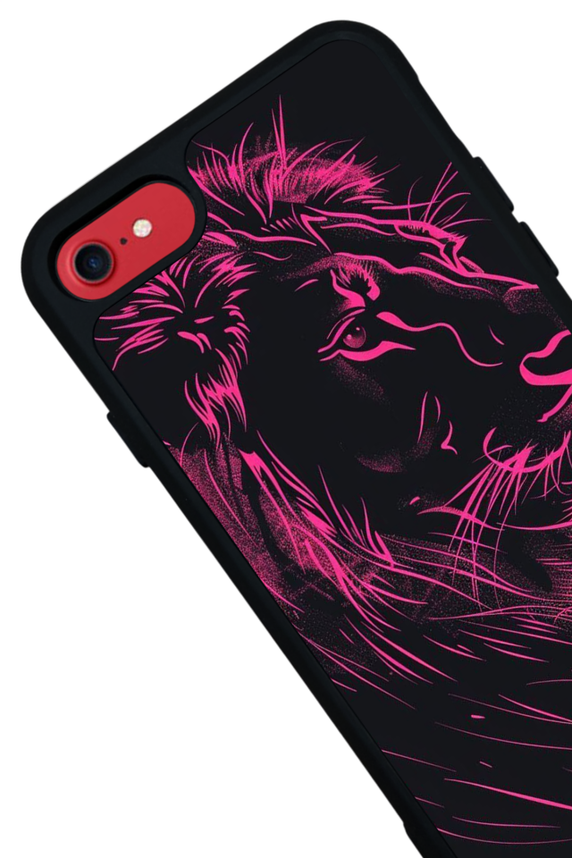 iPhone SE Uyumlu Aslan Tasarımlı Glossy Premium Kılıf